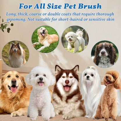 Dog Brush for Shedding - Undercoat Rake for Dogs Deshedding Brush Double-Sided Dematting Comb Pet Pro Grooming Tool Removes Knots Mats Tangled Hair