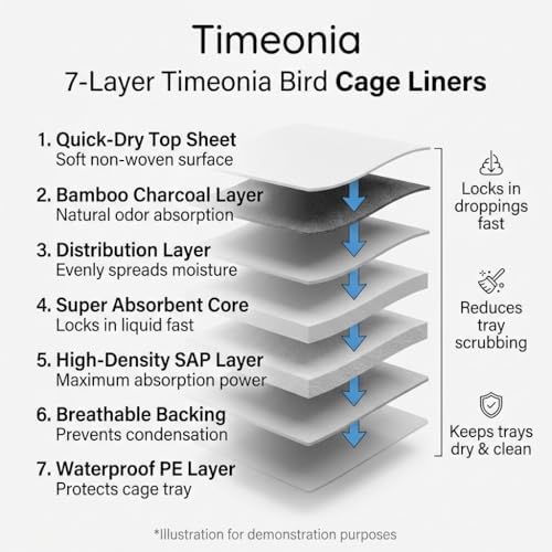 XL Bird Cage Liners 23.6x35.4 20-Pack Bamboo Charcoal Large Parrot