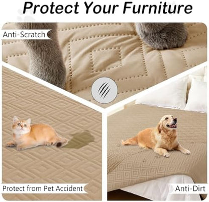 hyha Waterproof Reversible Dog Blanket, Pet Blanket for Sofa Couch
