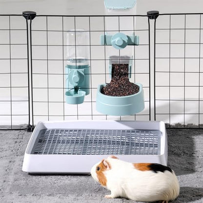 10Pcs 11” x 11” Guinea Pig Pads Washable, Reusable Guinea Pig Fleece Cage Liners, Soft Warm Rabbit Sleep Mat Blanket Bed (Grey)