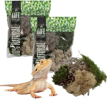Variety Mix Moss for Terrarium Habitats, Medium 2-Pack