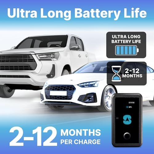 Spy Tec GPS Tracker for Vehicles, 1-Year Battery, 1-Month Service Included