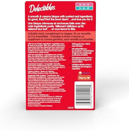 Delectables Lickable Treat Bisque Wet Cat Treat Variety, Food Topper, Hydrating, Grain-Free, No Fillers, By-Products, Added Preservatives, 1.4oz Pouch 36ct