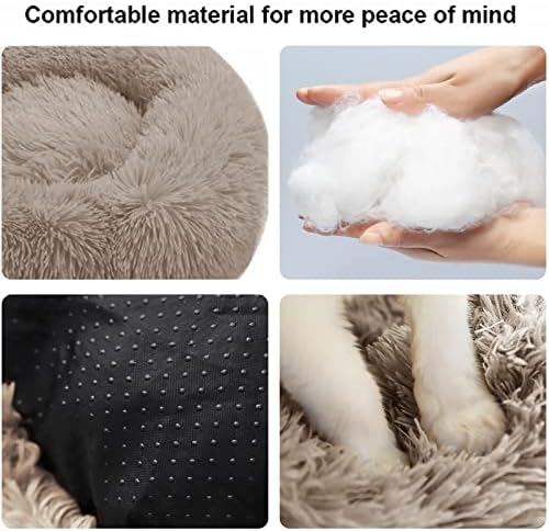 Nisrada Dog Bed for Small Medium Large Dogs, 24 inch Calming Dogs Bed, Washable-Round Cozy Soft Pet Bed for Puppy and Kitten with Slip-Resistant Bottom