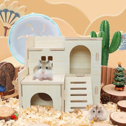 Hamster Hideout Tiny Maze Wood House with Slide (Pygmy Rats Only)