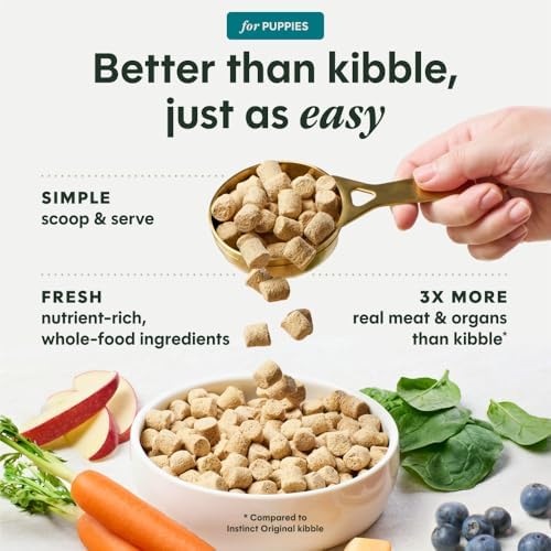 Instinct Puppy Freeze-Dried Meals, FreshDried Bites, Natural Dog Food, Grain-Free - Cage-Free Chicken, 25 oz. Bag