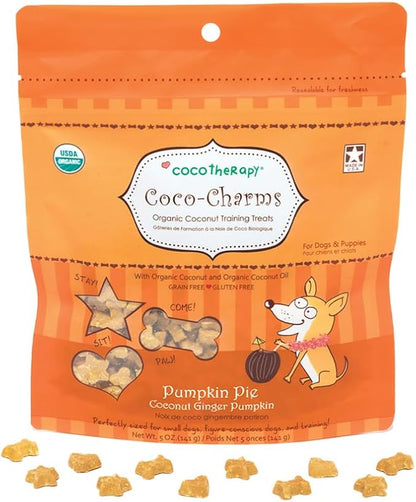 Cocotherapy Coco-Charms Training Treats – Pumpkin Pie, (1 Pouch), 5 Oz.