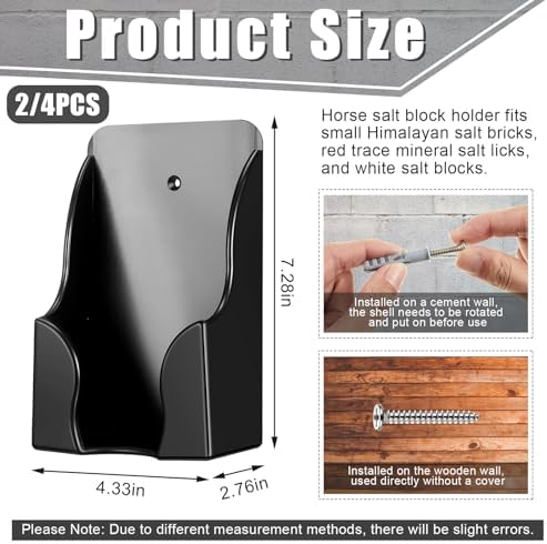 Yousoontic 4 Pcs Salt Block Holder for Horses Wall Mounted Plastic Stand