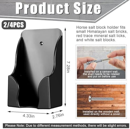 Yousoontic 2 Pcs Salt Block Holder for Horses Wall Mounted Plastic Stand