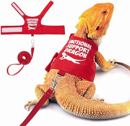 Bearded Dragon Harness and Leash Set, Escape Proof Reptile Vest