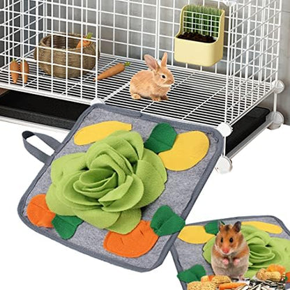 Abizoo Bunny Snuffle Mat Toy, 11.8''x11.8'', Green