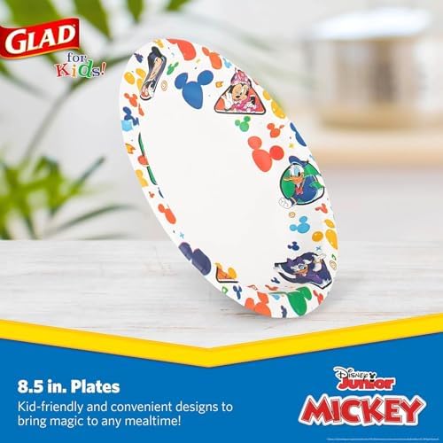 Glad for Kids Disney Mickey and Friends Paper Plates, 8.5 in, 40 Ct, 2-Pack