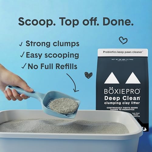 Boxie Probiotic Cat Litter, 40 Day Control, Clumping Clay Kitty Litter, Odor Eliminating Probiotics, Dust-Free, No Fragrances No Fillers, 28 lb