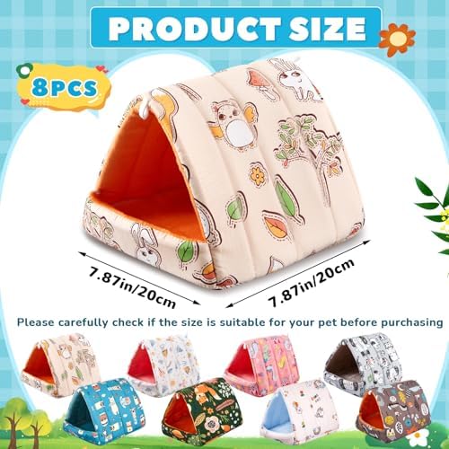 Cinnvoice 8 Pcs Guinea Pig Hideout Washable Bed for Hamster Bunny, 7.9 in