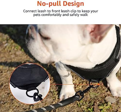 Amazon Basics No-Pull Dog Harness, Soft Padded Adjustable Vest with Reflective Stripes, Sturdy, X-Large, Black