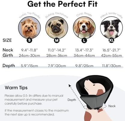 Queenmore Dog Cone for Large Dogs,Soft Dog Cone Stop Licking After Surgery
