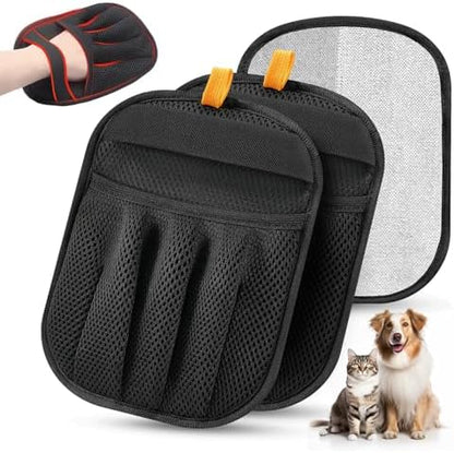 2Pcs Pet Hair Removal Gloves Cat & Dog, Electrostatic Reusable Remover Tool