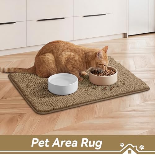 Bcoimo Super Absorbent Cat Door Mat, 24"*17" Anti Slip Mat for Muddy Paws
