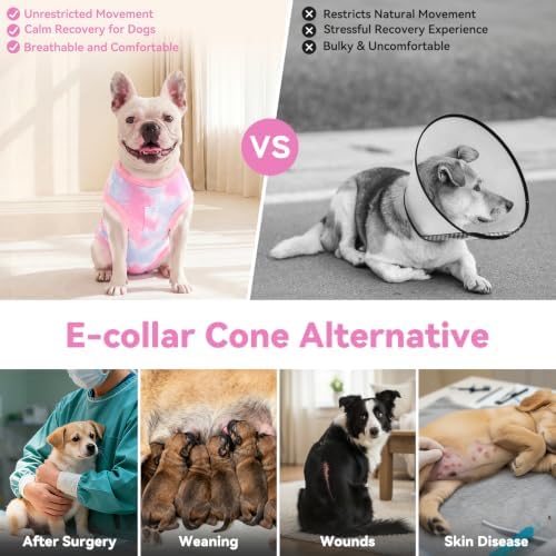 cyeollo Dog Surgery Recovery Suit, Surgical Onesie for Female & Male Dogs
