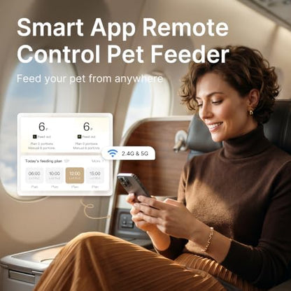 Automatic Cat Feeder for 2 Cats, Dual Cat Feeder with 5G WiFi APP