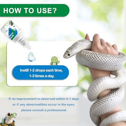 Reptile Eye Drops | Gentle Eye Cleanser for Bearded Dragons, Turtles, Snakes & Lizards | Non-Irritating Daily Eye Care Solution for Reptiles & Amphibians,5 ml