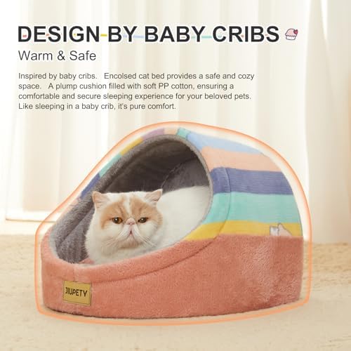 Cute Cat Beds for Indoor Cats, Cat Cave Bed for Kittens, Hideaway Cat House