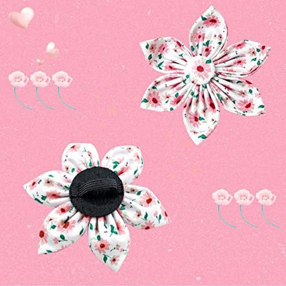 Dog Collar - Pink Dog Collar with Flower for Dogs Flowers Adjustable Dog Collar Girl Pet Gift Dog Collar for Medium Small Large Dogs