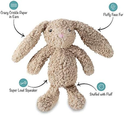 Fringe Studio Squeaker Pet Toy, Bunny (289657), Gray