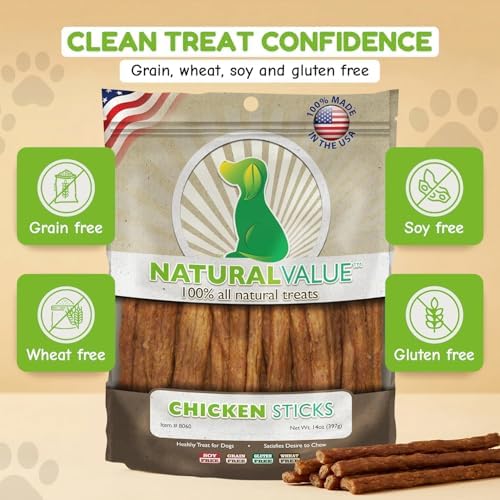 Loving Pets Natural Value Chicken Sticks - Soft Jerky Dog Treats for Large & Small Breeds - Healthy Gluten, Wheat, Soy & Grain Free Pet Treats for Dogs