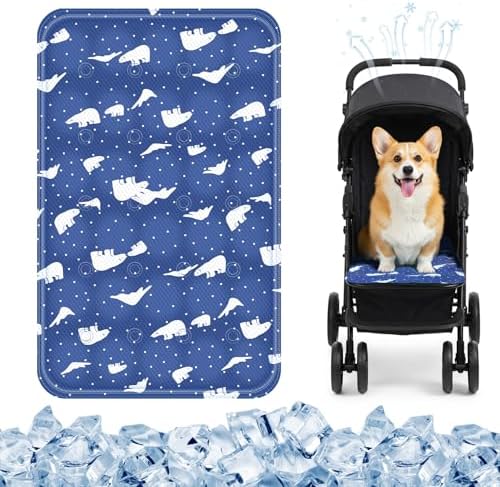 Nuanchu Pet Cooling Mat, Royal Blue Bear, 11.81 x 19.69 Inches, 1 Pcs