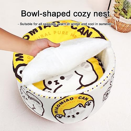 寵幸 Ramen Noodle Cat Bed, Soft Warm Washable for Cats Dogs