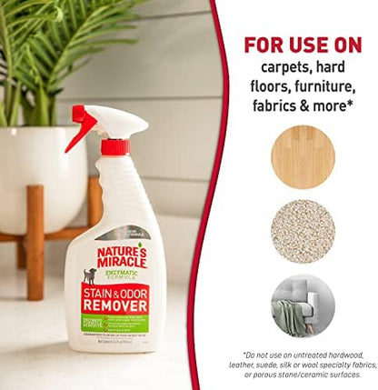 Nature’s Miracle Dog Stain & Odor Remover, Enzymatic Cleaner, 24 oz