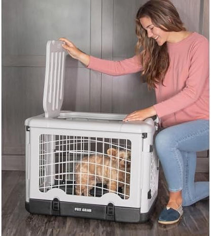 Pet Gear The Other Door 4 Door Steel Crate for Dogs/Cats, 27", Fog