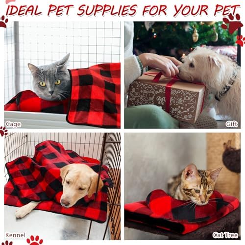 Namalu Christmas Pet Bed Mats with Puppy Dog Blankets and Pillows for Cats Puppy Bed Warm Sleep Mat Fleece Blanket Fluffy Pet Calming Toy Half Donut U Shaped Neck Pillow for Small Dogs and Cats