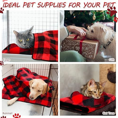 Namalu Christmas Pet Bed Mats with Puppy Dog Blankets and Pillows for Cats Puppy Bed Warm Sleep Mat Fleece Blanket Fluffy Pet Calming Toy Half Donut U Shaped Neck Pillow for Small Dogs and Cats