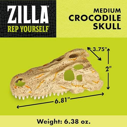 Zilla Rapid Sense UV Detecting Terrarium Decor, Crocodile Skull, Medium