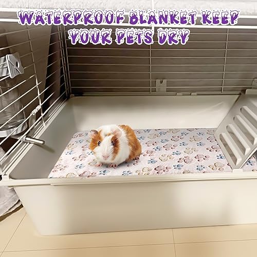 YUEPET Guinea Pig Blankets 3 Pack, Waterproof-Backed Fleece Liners, S
