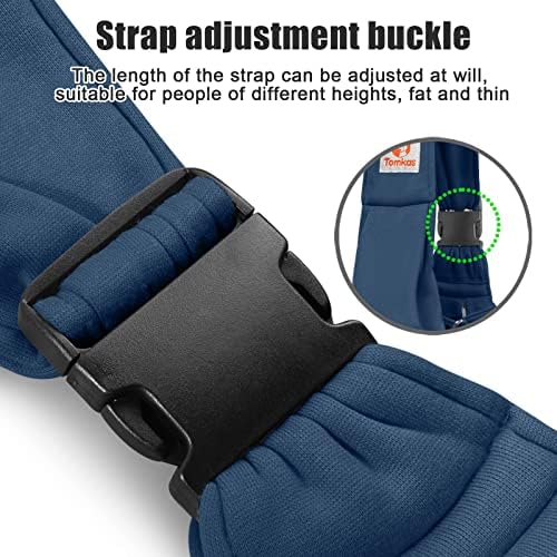 Tomkas Small Dog Sling Carrier - Zipper Pocket & Adjustable Strap - for 3-10 lbs Pets(Dark Blue)