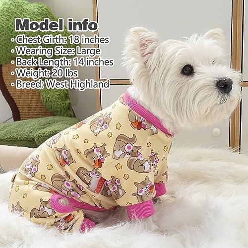 KYEESE Velvet Dog Pajamas for Small Dogs Onesie for Daily Wear, Chipmunk
