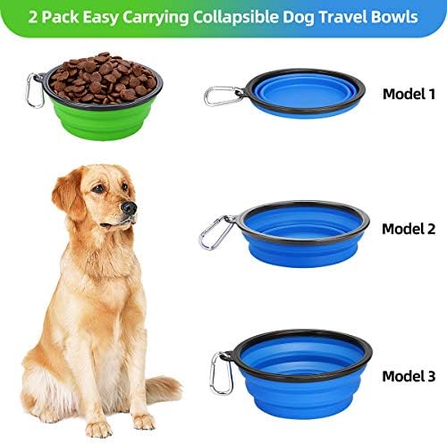 Kytely Large Collapsible Dog Bowls 2 Pack, 34oz Foldable Dog Travel Bowl