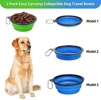 Kytely Large Collapsible Dog Bowls 2 Pack, 34oz Foldable Dog Travel Bowl