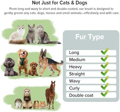 Cat Brush for Shedding, 2 Pcs Industry-First Adjustable Cat Brushes for Indoor Cats, Self-Cleaning Slicker brush, 264 Skin-Friendly Needles for Long or Short Haired Dogs, Perfect for Deshedding