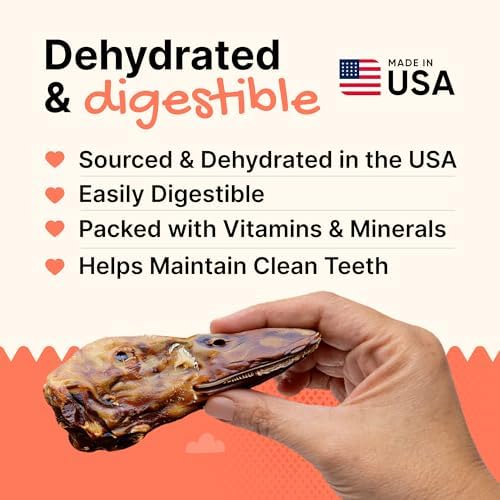 Gaines Family Farmstead Duck Heads for Dogs – 8 Pack, Single Ingredient, Dehydrated Dog Chews – High in Protein, Supports Dental Health & Joint Care – Rawhide-Free Treats, Made in USA