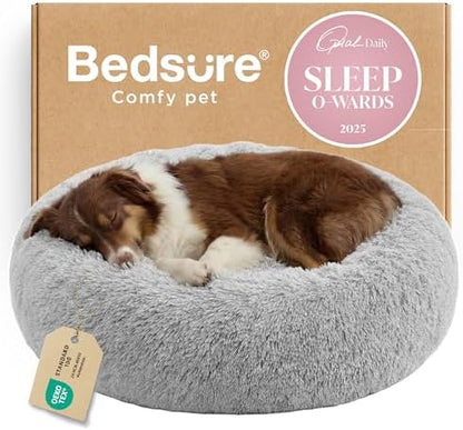 Bedsure Calming Dog Beds Large Sized Dog Donut Washable Pet Bed,36ins