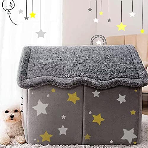BXEBUI Dog House Indoor Memory Sponge, Foldable Dog House Kennel Bed Mat with Cushion for Small Medium Large Dogs Cats, Winter Warm Cat Nest Puppy Cave Sofa Pet Products (Small)