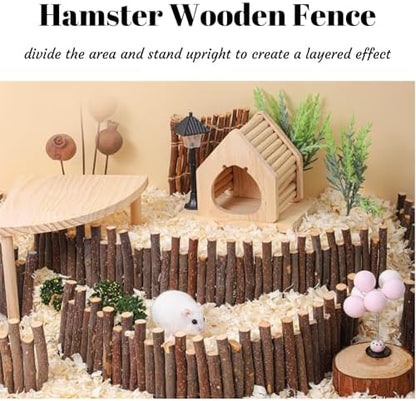 19.7 & 9.8In Wooden Hamster Bridge Fence Rat Climbing Toys for Gerbil Mouse