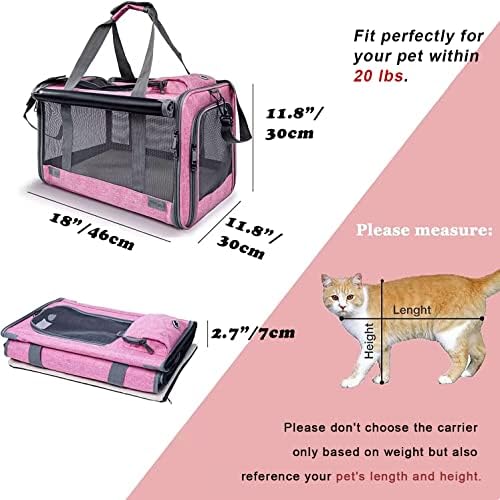 GAPZER Pet Carrier for Large and Medium Cat, Soft-Sided Pet Crate for Puppy