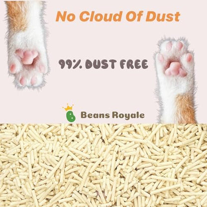 2pcs Pack (6L x 2) Tofu Cat Litter, Clumping Kitty Litter, Flushable,Pea Fiber,Dust Free, Odor Control, Low Tracking, Lightweight (Milky)