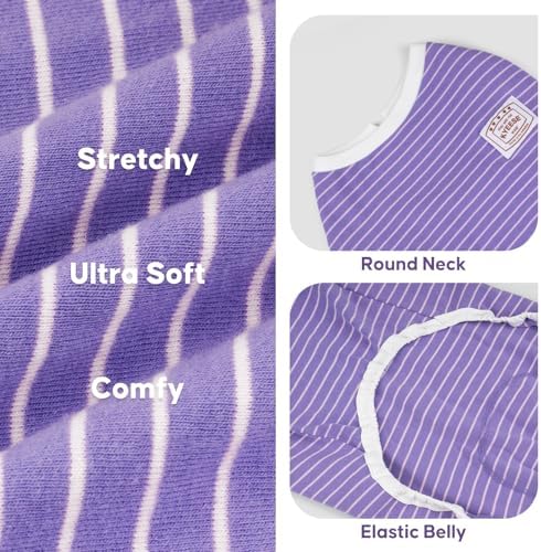 KYEESE Striped Dog Pajamas for Small Medium Dog Stretchy Onesie Daily Wear