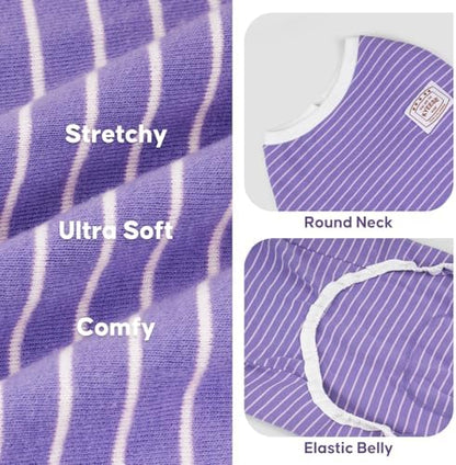 KYEESE Striped Dog Pajamas for Small Dogs Stretchy Onesie for Daily Wear